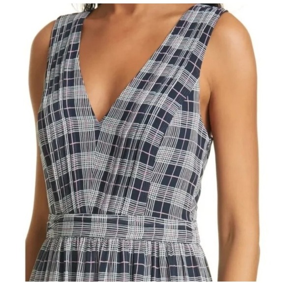 Club Monaco Women' s Blue Plaid Cross Back Midi Dress Size: 00‎ NWT - Picture 4 of 11